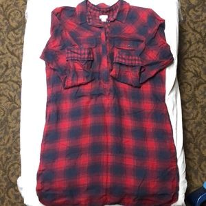 J Crew factory flannel shirt dress. Sz M
